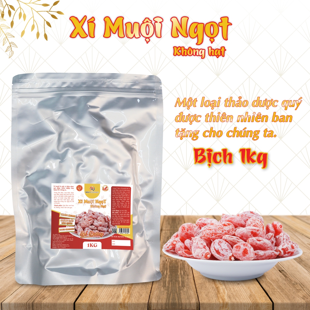 Combo 3 bịch xí muội ngọt Như Ý không hạt - Bịch 1kg