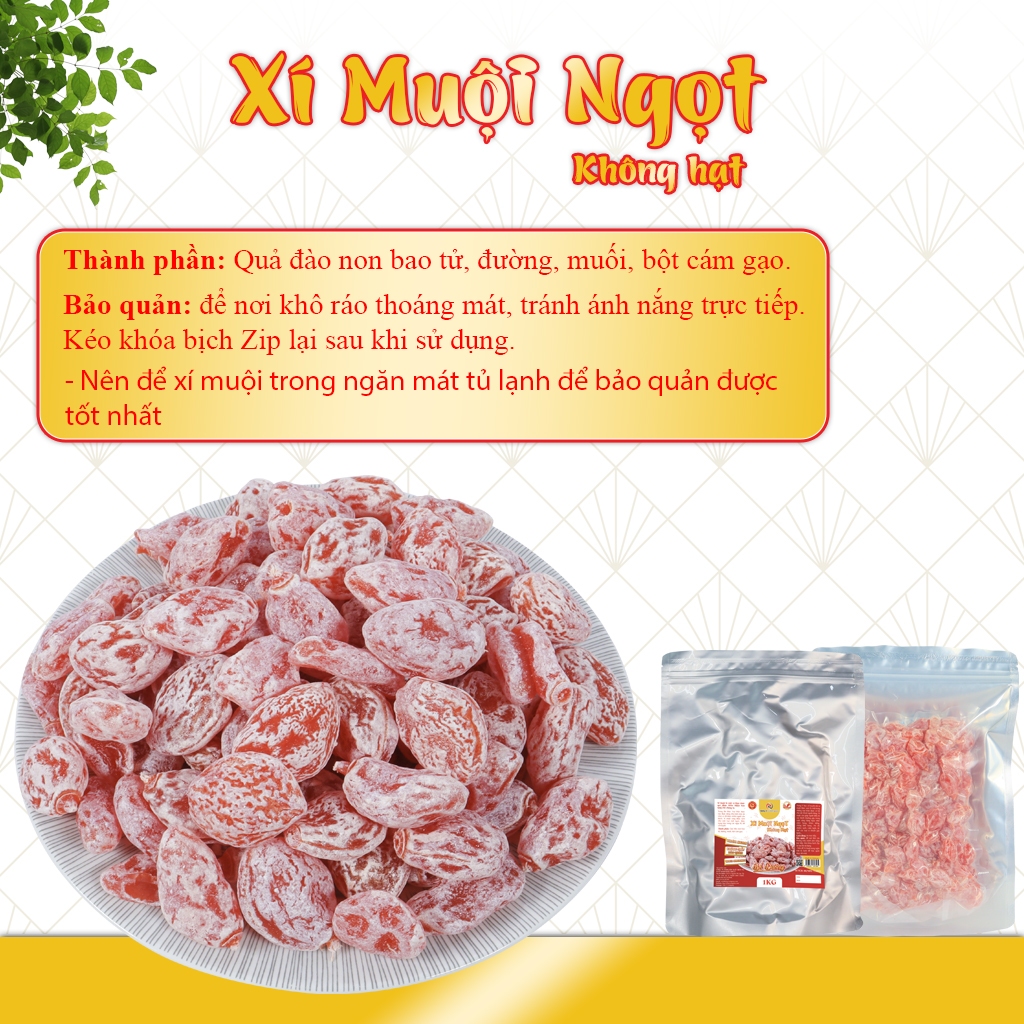 Combo 3 bịch xí muội ngọt Như Ý không hạt - Bịch 1kg