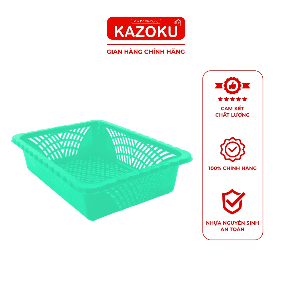 Rổ Nhựa Chữ Nhật Bèo - Vua Đồ Gia Dụng Kazoku - [TDRBV]