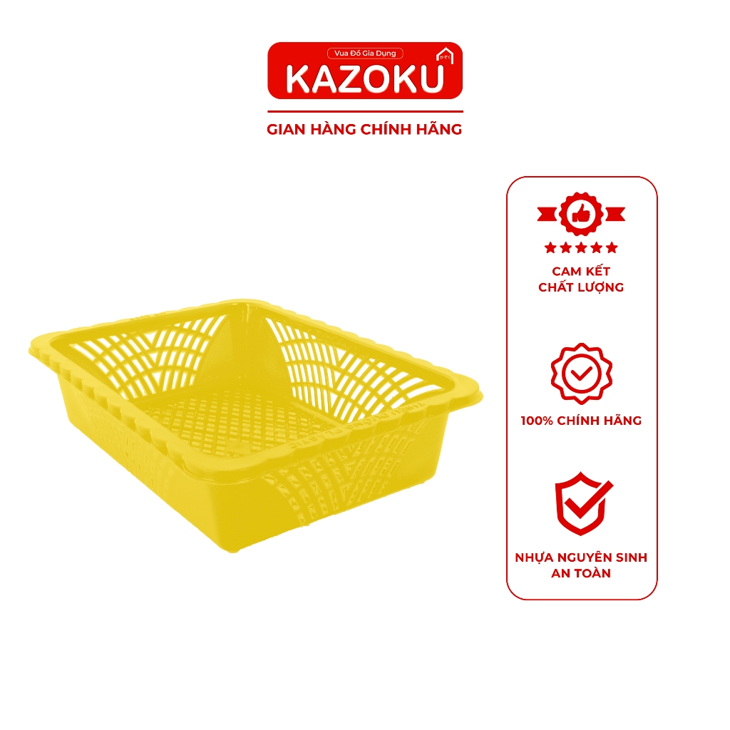 Rổ Nhựa Chữ Nhật Bèo - Vua Đồ Gia Dụng Kazoku - [TDRBV]