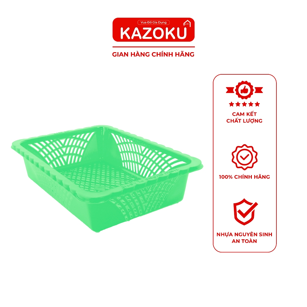 Rổ Nhựa Chữ Nhật Bèo - Vua Đồ Gia Dụng Kazoku - [TDRBV]