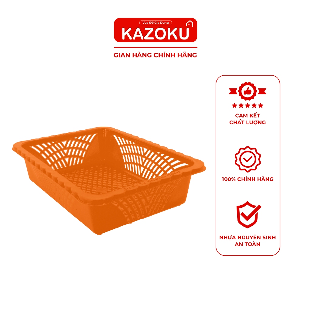 Rổ Nhựa Chữ Nhật Bèo - Vua Đồ Gia Dụng Kazoku - [TDRBV]