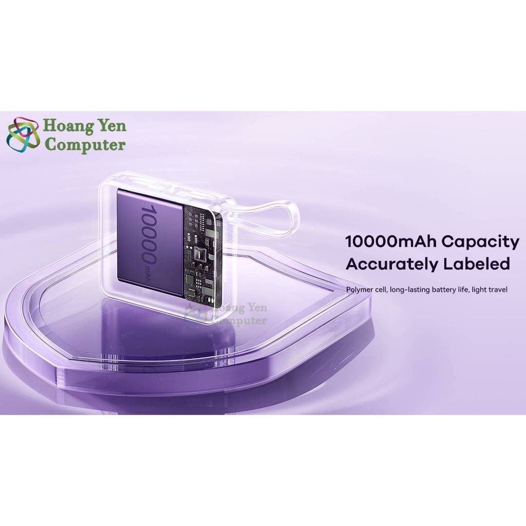 Sạc Dự Phòng Mini Remax RPP-605 10000Mah (Sạc Nhanh QC3.0, VOOC 2.0, PD20W), Tích Hợp Cáp Sạc - BH 1 Năm