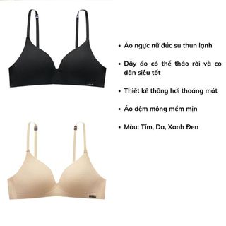 Áo ngực nữ không gọng mút mỏng học sinh đẹp, Áo lót nữ đúc su ôm ngực  DEVARI A688