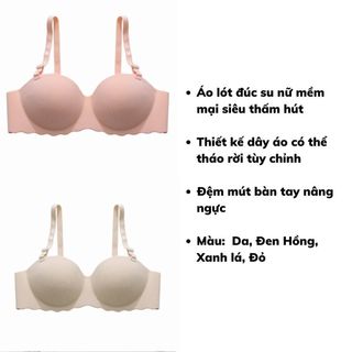 Áo ngực nữ đúc su không gọng đệm mút bàn tay nâng ngực mặc cúp ngực không dây gợi cảm DEVARI A489