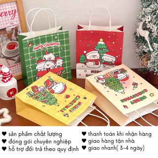 Túi Đựng Quà Noel Giáng Sinh Mini Bằng Giấy Tặng Bạn Bè Người Yêu Nhiều Màu GQ31