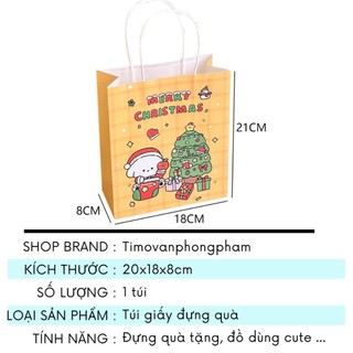 Túi Đựng Quà Noel Giáng Sinh Mini Bằng Giấy Tặng Bạn Bè Người Yêu Nhiều Màu GQ31