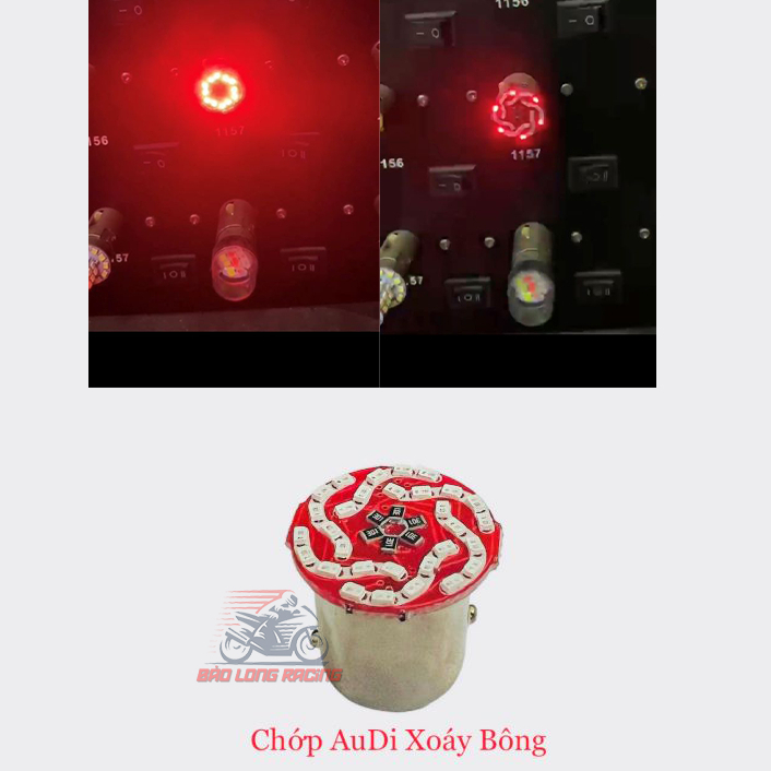 Bóng Lái Chớp F1 AUDI XOÁY BÔNG chạy nhiều Kiểu gắn xe máy Sirius Dream Wave RSX..