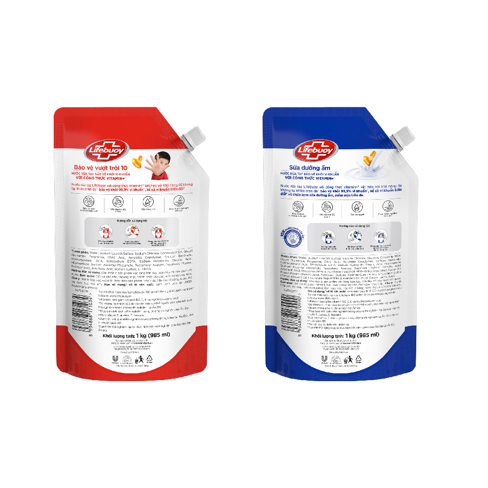 Ảnh Combo 2 Túi Nước Rửa Tay Lifebuoy Vitamin+ 1kg/túi 3