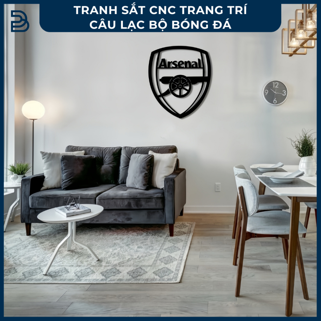Tranh sắt CNC B20 | Tranh sắt các câu lạc bộ bóng đá thế giới, Treo tường nghệ thuật, Decor trang trí nội thất