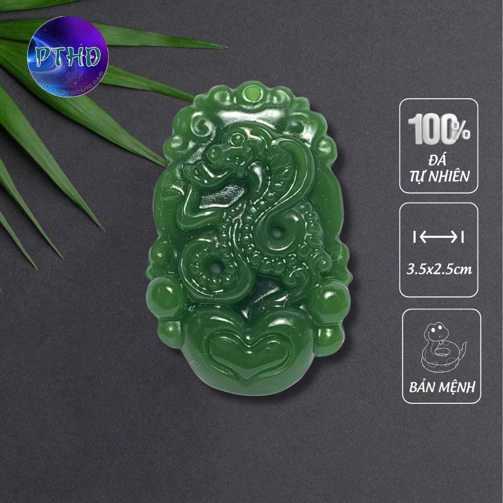 Mặt dây chuyền hình con Rắn dành cho tuổi Tỵ - tặng kèm hộp gấm ...