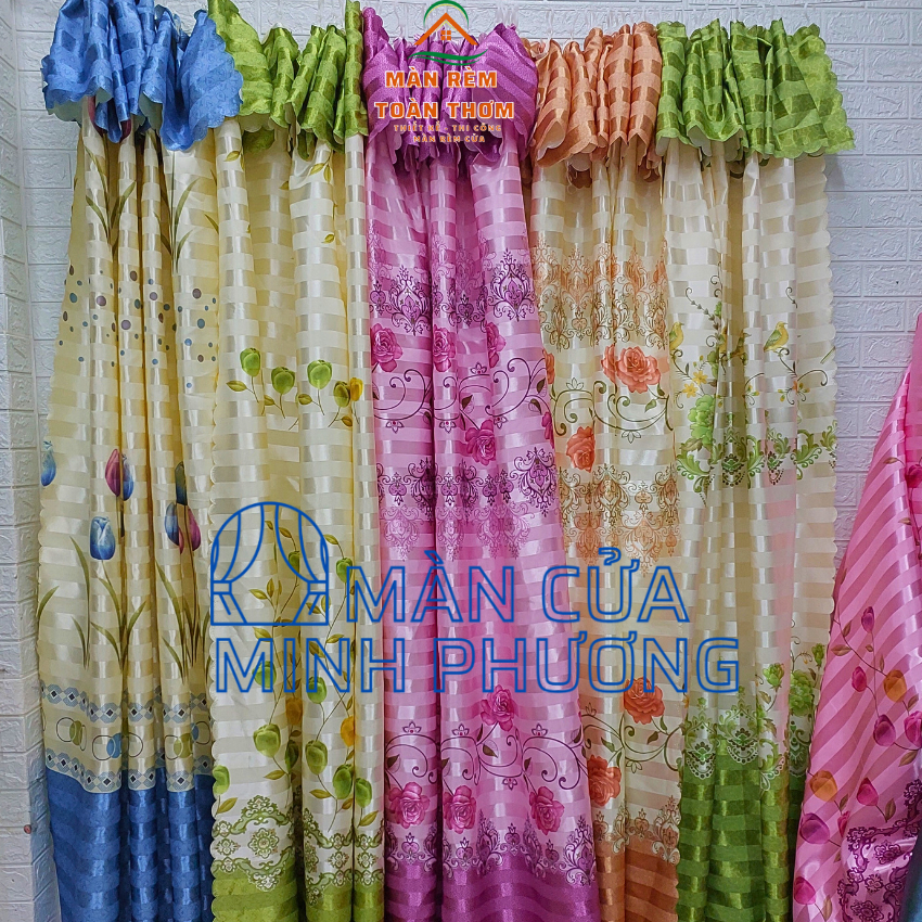Rèm rido che cửa buồng ,che giường ngủ in hoa 1 mặt | Shopee Việt Nam