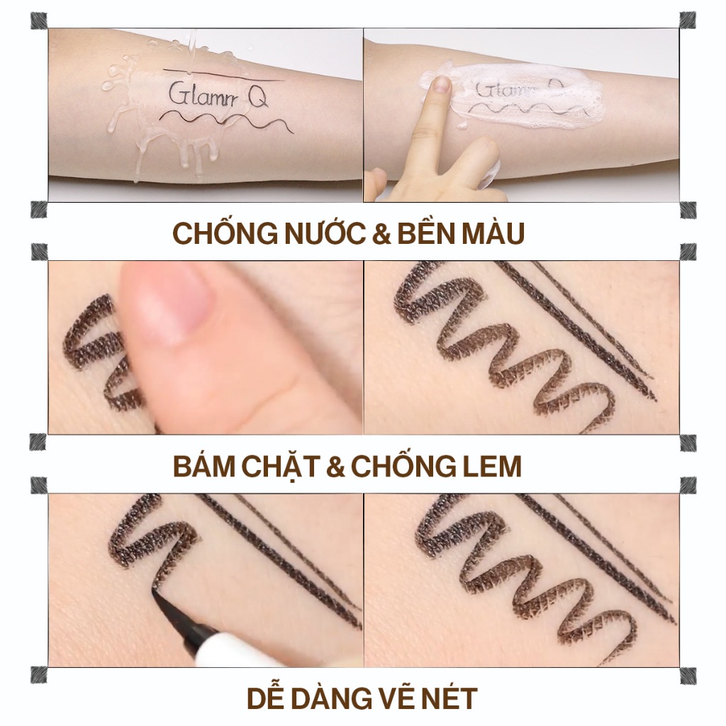 Ảnh Kẻ Mắt Glamrr Q Chống Nước Thuần Chay VEGAN SUPER STAY EYELINER (0.6g) 4