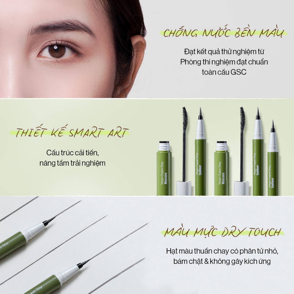 Ảnh Combo Mascara Glamrr Q Cong Dày Chống Nước Thuần Chay (7g) & Kẻ Mắt Glamrr Q Chống Nước Thuần Chay (0.6g) 3
