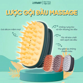 Lược gội đầu massage da đầu silicon cao cấp, dụng cụ gội tẩy tế bào chết, sạch gàu giảm rụng.