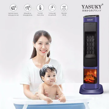 Quạt sưởi đứng, quạt sưởi gốm ceramic,máy sưởi YASUKY YK-590 làm ấm nhanh,tiết kiệm điện năng,tỏa nhiệt đều,không khô da