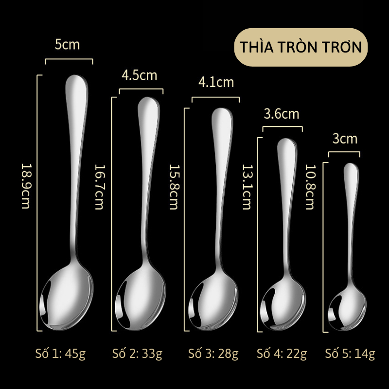 Muỗng Inox Ăn Cơm, Phở, Thìa Ăn Dặm Cho Bé – Chất Liệu Inox 410 Dày Dặn, Sáng Bóng, Bền Đẹp |T2