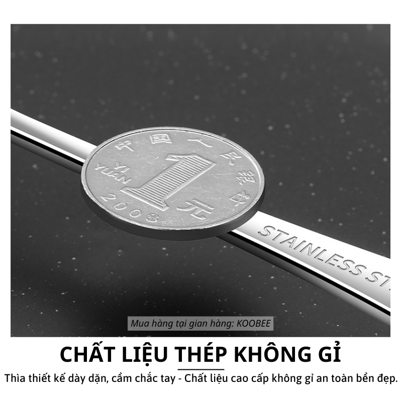 Muỗng Inox Ăn Cơm, Phở, Thìa Ăn Dặm Cho Bé – Chất Liệu Inox 410 Dày Dặn, Sáng Bóng, Bền Đẹp |T2