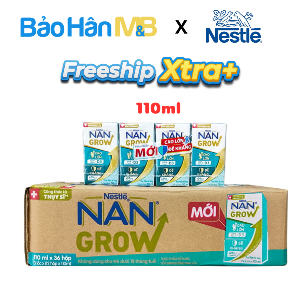 Sữa bột pha sẵn Nan Grow Nestle - Thùng 36 Hộp 110ml | Shopee Việt Nam