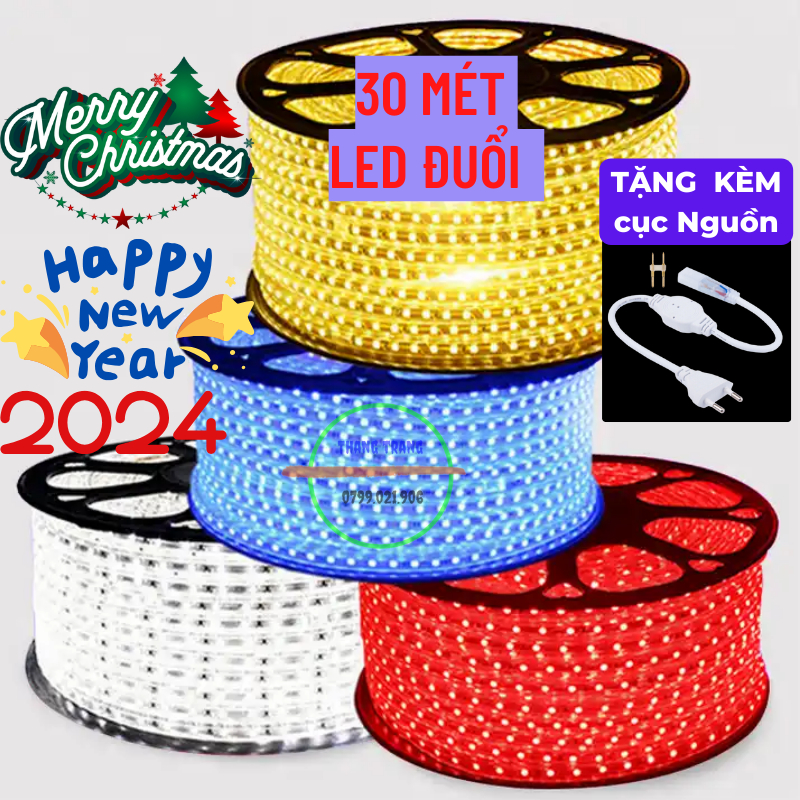30M Combo Đèn LED dây đôi 2835, Dây led trang trí ngoài trời Siêu sáng ...