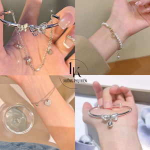 Vòng Đeo Tay Lắc Tay Nữ Chuỗi Hạt Ngọc Trai/ Trái Tim Phong Cách Hàn Quốc Sang Trọng