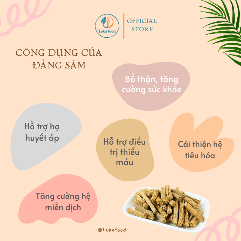 Đẳng Sâm Khô Thượng Hạng 100g - Đảng Sâm Sợi Vàng, Chắc Thịt, Thơm Nồng Tiềm Gà, Hầm Canh, Ngâm Bình Luka Food
