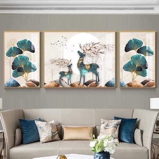 Tranh Tráng Gương treo tường bộ 3 tấm treo phòng khách hiện đại ,tranh tráng gương treo phòng khách HỔ DECOR
