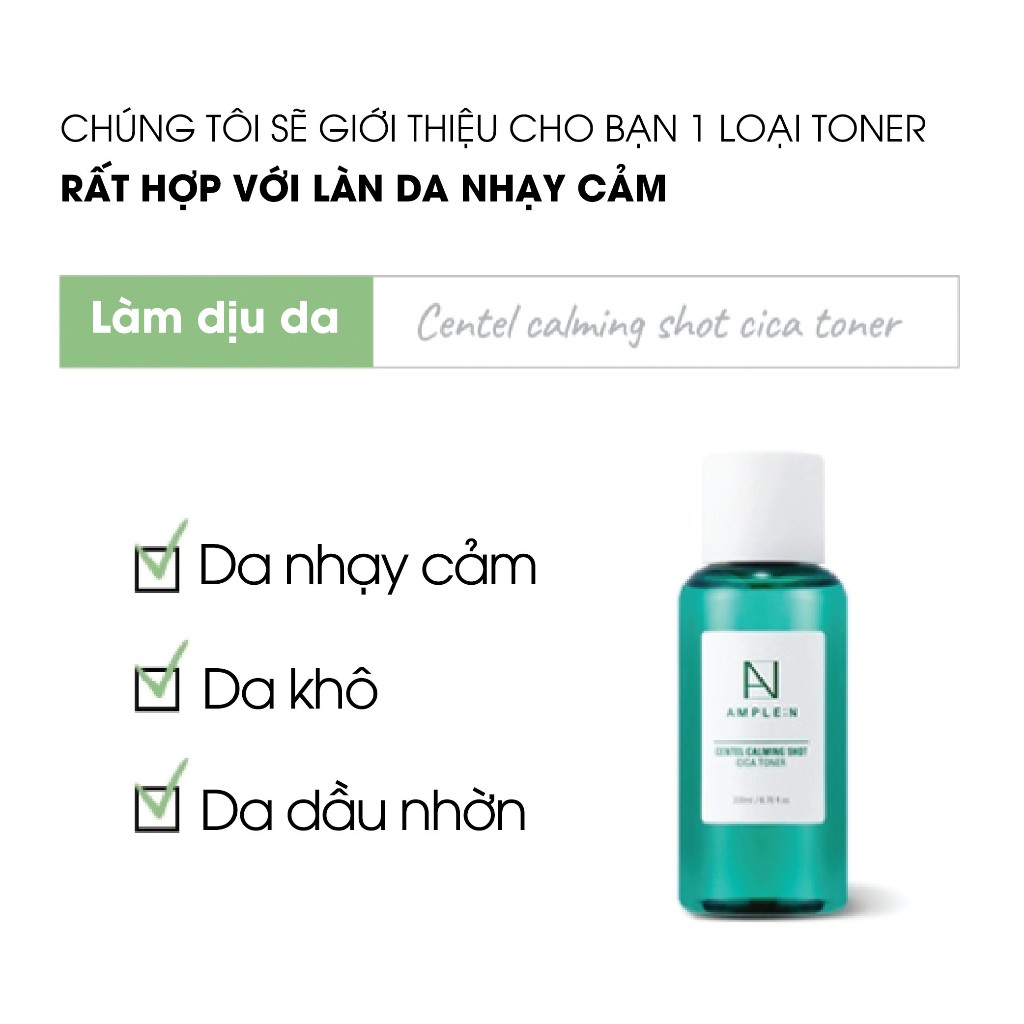 Ảnh Toner Cấp Ẩm Làm Dịu Da Ample:n Centel Calming Shot Cica Toner 200ML 3