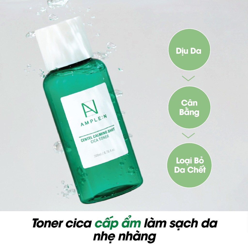 Ảnh Toner Cấp Ẩm Làm Dịu Da Ample:n Centel Calming Shot Cica Toner 200ML 2