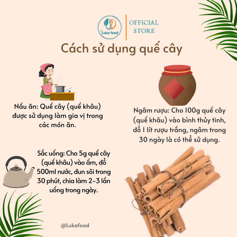 Cây Quế Ống Tự Nhiên Hàng Tuyển 100GR Thảo Mộc Sạch, Nhiều Tinh Dầu, Gia Vị Đa Năng Xông Nhà, Pha Trà Luka Food