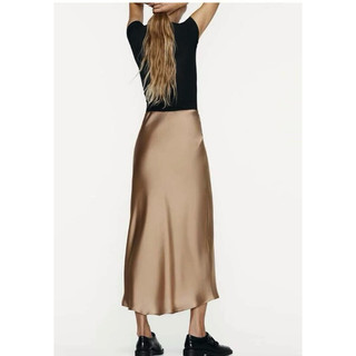 chân váy Zara made in Morocco lụa sa tanh trơn nhiều màu maxi sang đẹp