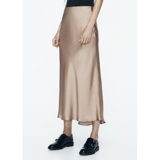 chân váy Zara made in Morocco lụa sa tanh trơn nhiều màu maxi sang đẹp