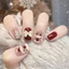 Móng tay giả, nail box 24 móng form ngắn giáng sinh họa tiết ông già noel | TẶNG KÈM KEO❤️