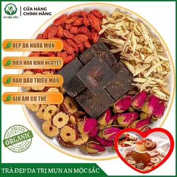 ✅[THƯỢNG HẠNG] Trà Gừng Đường Nâu Đẹp Da Giảm Mun An Mộc Sắc Gồm Trà Gừng, Đường Nâu, Táo Đỏ, Kỷ Tử, Nụ Hồng