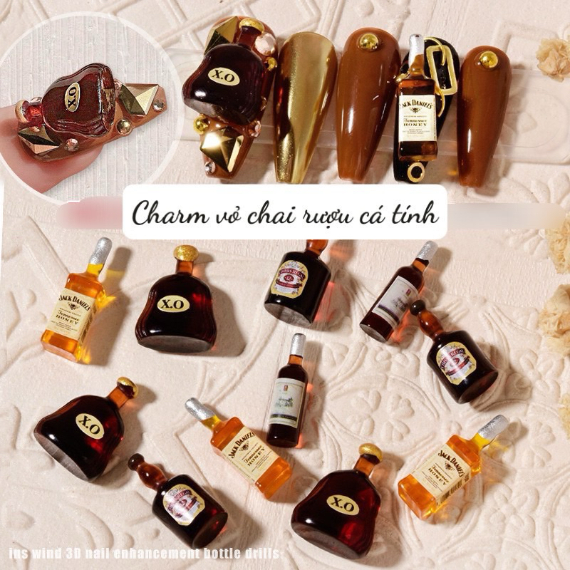 Charm các loại vỏ chai, cá tính , độc lạ trang trí móng