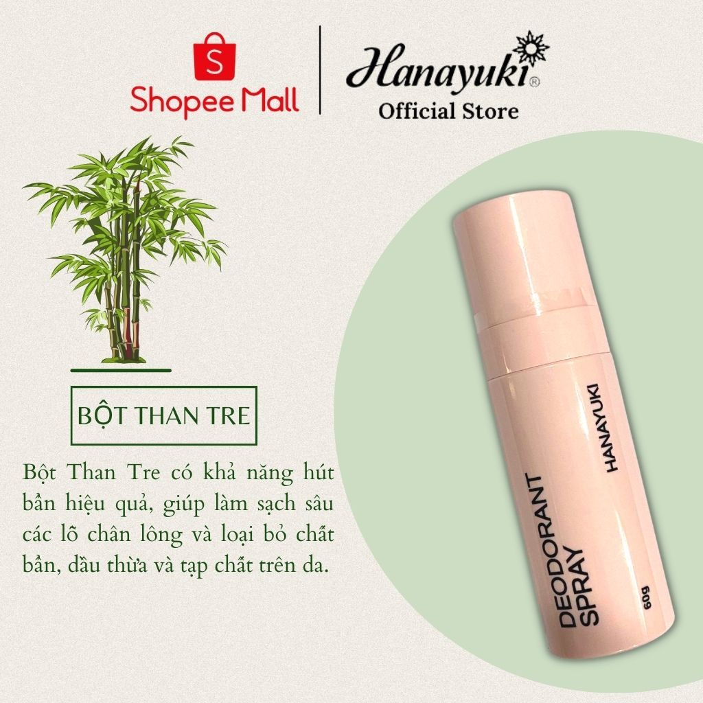 Ảnh Xịt Khử Mùi Hanayuki Deodorant Spray Chính Hãng, Xịt Thơm Cơ Thể Giúp Khử Mùi Giảm Tiết Mồ Hôi 60g 3