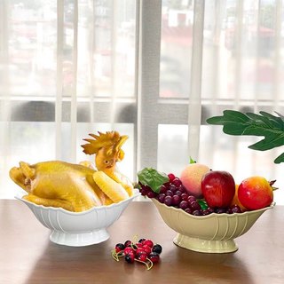 Bát thuyền đựng gà cúng thắp hương nhựa Việt Nhật, Bát cúng gà nguyên con, hoa quả