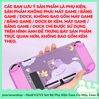 [Sẵn VN - Hỏa Tốc] Oled/V1/V2 Set Phụ Kiện Case Ốp, Box Trùm, Hộp Băng Dành Cho Nintendo Switch Purple Ditto