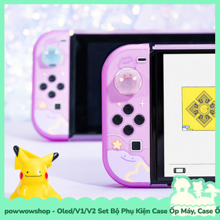 [Sẵn VN - Hỏa Tốc] Oled/V1/V2 Set Phụ Kiện Case Ốp, Box Trùm, Hộp Băng Dành Cho Nintendo Switch Purple Ditto