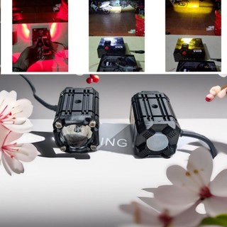 Đèn Trợ Sáng Xe Máy Ô Tô Bi Cầu 2 Màu Cốt Pha A02 - Bản Đặc Biệt 4 Chế Độ Cho Khách VIP