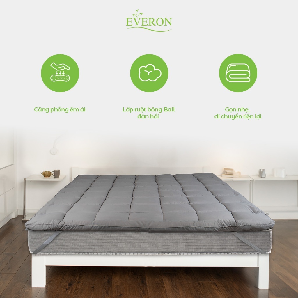 Ảnh Topper mềm chần bông êm ái, dễ sử giặt, đai chun bốn góc 1