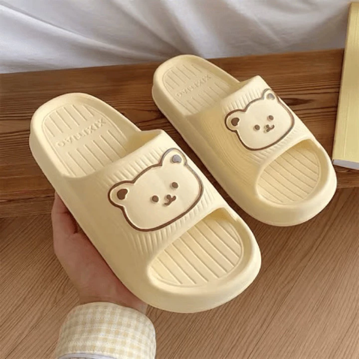 Dép nữ, Dép Đi Trong Nhà Đế Dày In Hình Gấu Dễ Thương Cho Nam Và Nữ – 4