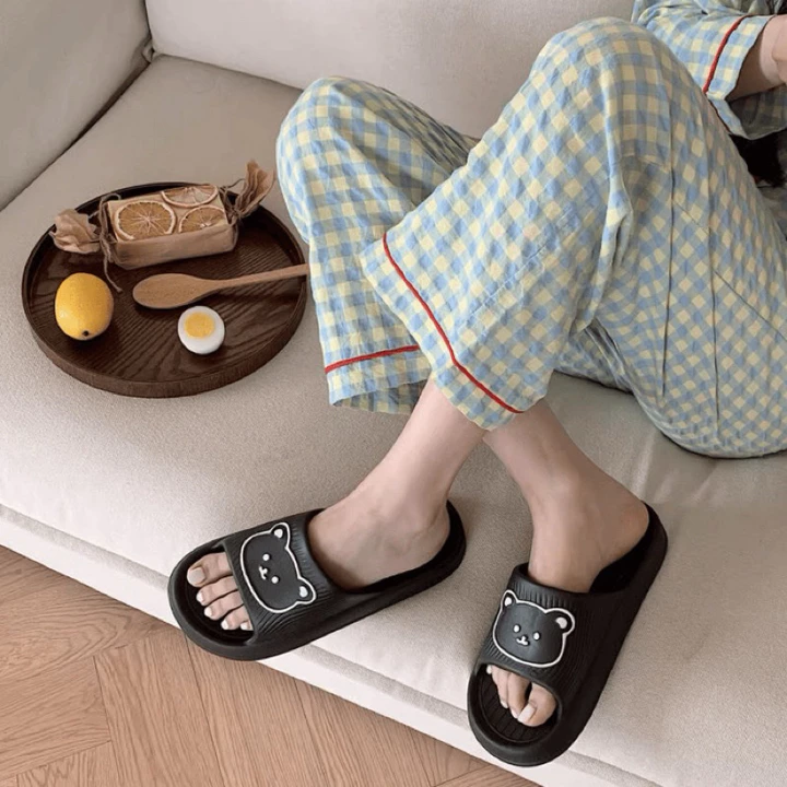 Dép nữ, Dép Đi Trong Nhà Đế Dày In Hình Gấu Dễ Thương Cho Nam Và Nữ – 6