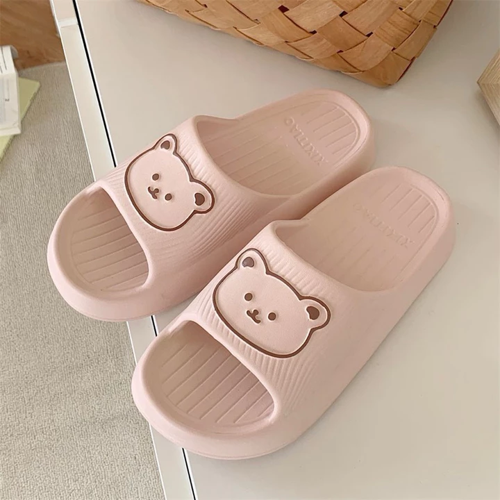 Dép nữ, Dép Đi Trong Nhà Đế Dày In Hình Gấu Dễ Thương Cho Nam Và Nữ – 5