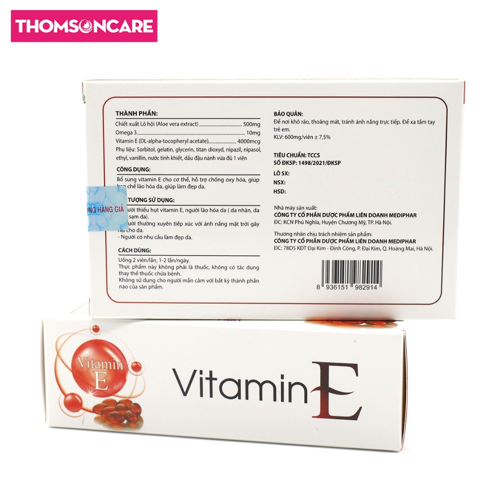 Vitamin E đỏ thêm Omega 3 TSC Group- Bổ sung Vitamin E, chống oxy hóa, lão hóa da đẹp da từ thảo dược tự nhiên