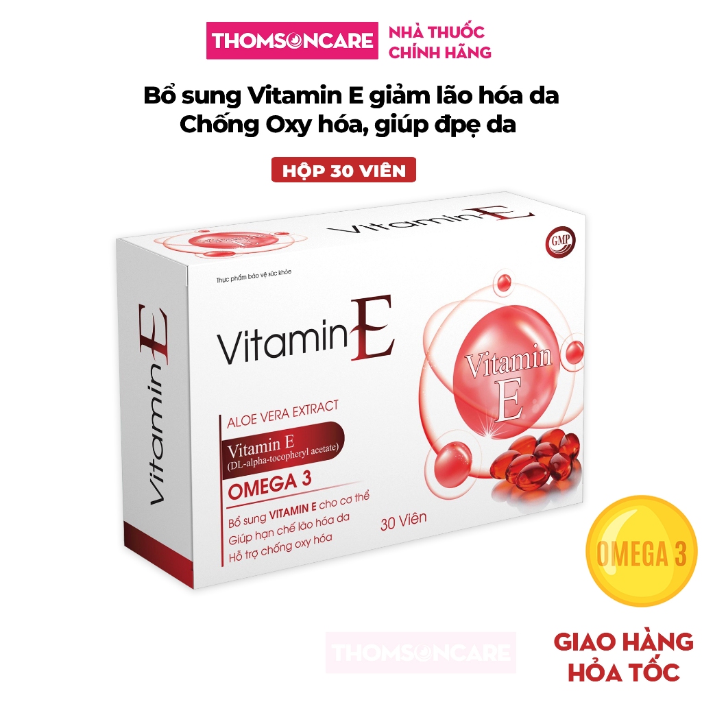 Vitamin E đỏ thêm Omega 3 TSC Group- Bổ sung Vitamin E, chống oxy hóa, lão hóa da đẹp da từ thảo dược tự nhiên