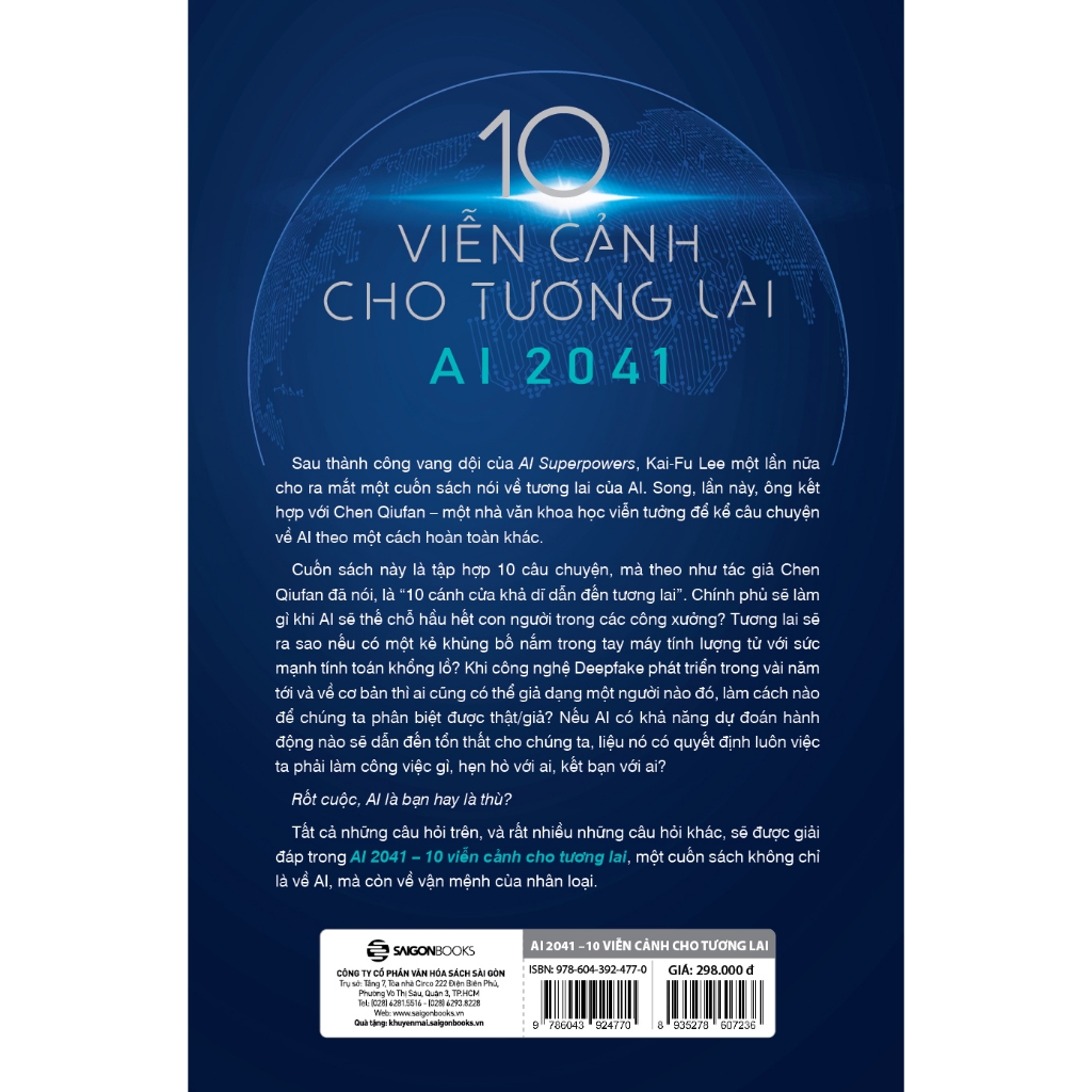 Sách - AI 2041 - 10 Viễn Cảnh Trong Tương Lai - Chen Qiufan, Kai-Fu Lee