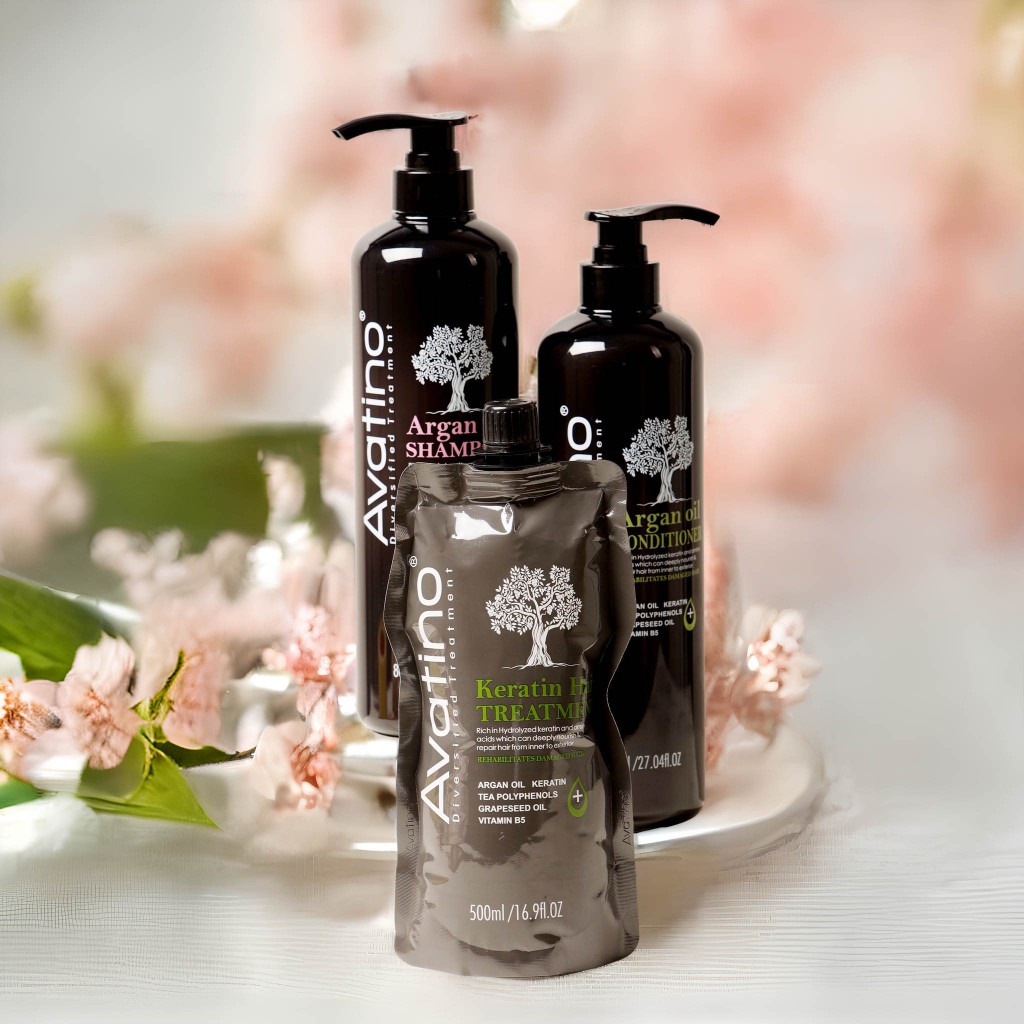 Product image Combo3 Dầu gội, Dầu xả và Túi ủ tóc Hương nước hoa, sạch gàu, phục hồi hư tổn AVATINO chai 800ml 3