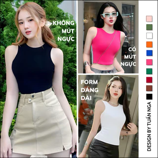 Áo ba lỗ sát nách croptop và form dài CÓ MÚT ĐỆM NGỰC, áo croptop 3 lỗ nữ ôm body sexy TUẤN NGA-XƯỞNG SỈ ÁO THUN cotton