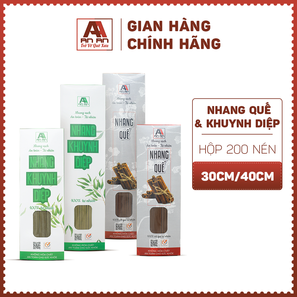 Ảnh Nhang Sạch An An hương Quế, Khuynh Diệp Hộp 180 - 200 Nén, Dài 29cm Và 38 Cm. 2